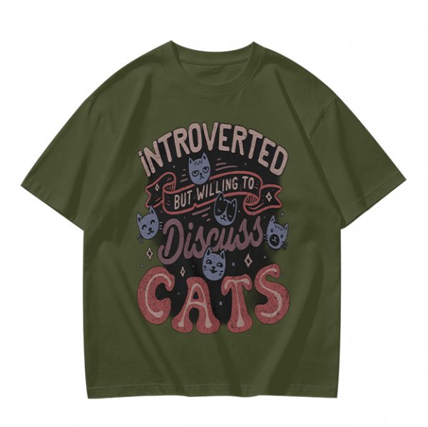 Introverted But Willing To Discuss Cats Graphic T-Shirt