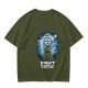 Olive T-Shirt with Fright Castle Skull Ghost Graphic
