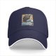 Black Baseball Cap with Japanese Wave and Ship Art Print