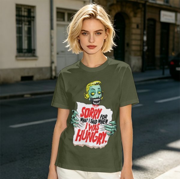 Zombie Sorry For What I Said When Hungry Graphic T-Shirt