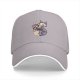 Black baseball cap with spooky fox and pumpkin coffee cup print