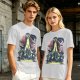 Olive Graphic Tee With Retro Sci-Fi Character Art Print