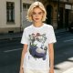 Olive green t-shirt with My Neighbor Totoro forest scene print