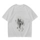 Olive T-shirt with Dancing Skeleton Graphic Print