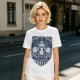 Olive T-shirt with Straw Hat Pirates Wanted Pirate Emblem Print