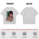 Olive anime graphic t-shirt with girl eating ramen and Japanese text
