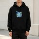Black hoodie with blue slime and jar graphic print