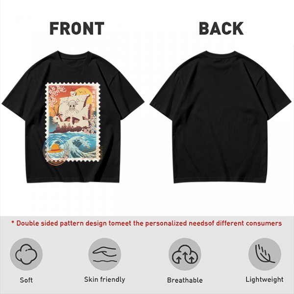 One Piece Going Merry Ship Stamp Graphic T-Shirt