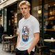 Olive T-Shirt With Cute Chibi Cat Character Group Print