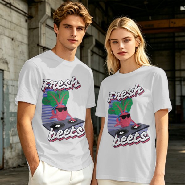 Olive T-Shirt with Fresh Beets DJ Graphic Print