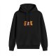 Black Hoodie With Cute Three Dogs Graphic Print
