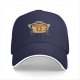Black baseball cap with retro espresso coffee cup graphic