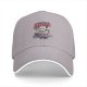 Black baseball cap with sailing cat graphic and 'Sailing in this sea of idiots' text
