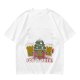 Olive green Christmas beer graphic t-shirt with 'FOR A BEER!' text