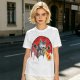 Olive T-Shirt With Laser Beam Shooting Cat Graphic