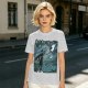 Olive T-shirt with Starry Night Style Fantasy Warrior Print