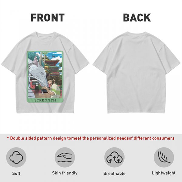 Spirited Away Haku Chihiro Strength Tarot Graphic T-Shirt