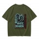 Olive T-Shirt With Neon White Dragon Graphic Print