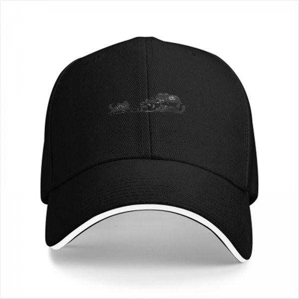 Black Baseball Cap with Subtle Dark Embroidered Design
