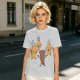 Olive T-Shirt With Cartoon Pineapples And Brown Character Graphic