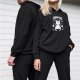 Black hoodie with cute cat graphic and 'MEOWSHIAM' text print