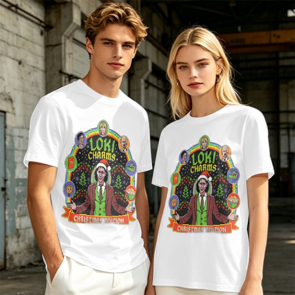 Loki Charms Christmas Edition Themed Graphic T-Shirt