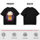 Halloween vampire beer graphic olive green casual t-shirt