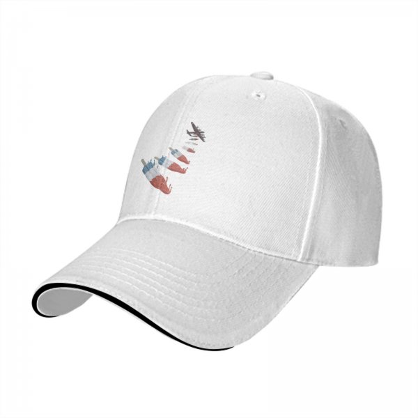 Black Baseball Cap With Falling Red White Blue Popsicle Art