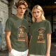 Olive t-shirt with coffee moka pot mouse shop graphic and coffee love quote