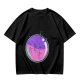 Olive T-shirt with Sleeping Cats in Colorful Bubble Graphic