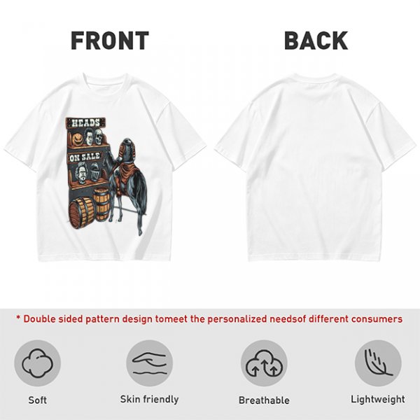 Heads On Sale Graphic Tee With Head Shelf And Horseman Art