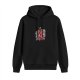 Black Hoodie With Detailed Heraldic Crest Graphic Print