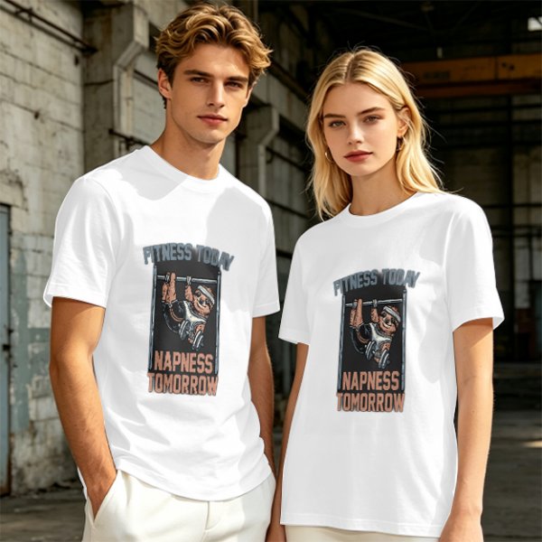 Olive T-Shirt with Sloth Fitness Today Napness Tomorrow Print