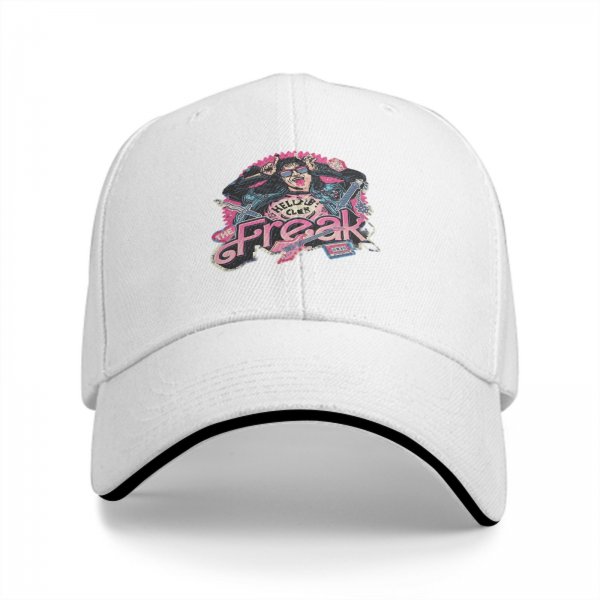 Black baseball cap with Hellfire Club The Freak graphic print