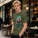 Olive t-shirt with modern mermaid graphic and 'I wanna be where the people aren't' text