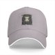 Black baseball cap with cat-tholics religious parody graphic print