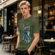 Olive t-shirt with mermaid coffee print 'Coffee Because Luring Sailors Takes Energy'