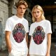 Orc-like magical creature graphic olive green t-shirt