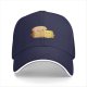 Black Baseball Cap With Cute Bread And Butter Cartoon Print