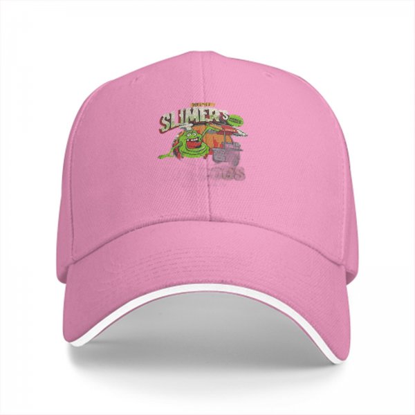 Black baseball cap with Slimer's Ghostbusters themed graphic print
