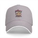 Black baseball cap with 'Cats Rule Humans' cat king graphic
