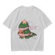Olive T-shirt with Christmas T-Rex Dinosaur Graphic