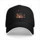Black baseball cap with Chewbacca drinking milk and cookie graphic