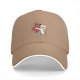 Black Baseball Cap With Cute White Cat Hugging Anatomical Heart Art