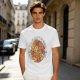 Olive t-shirt with cute puppy pile graphic and playful text