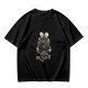 Olive T-Shirt With Skeleton Couple Embracing Red Heart Print