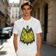 Olive green t-shirt with banana bat logo graphic