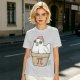 Olive T-Shirt With Cute Chicken In Pi Pot Graphic