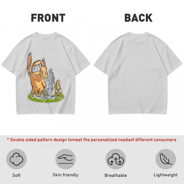 Olive T-Shirt With Whimsical Forest Creature Artwork Print