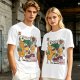 Olive t-shirt with Choco-Bo's cereal graphic featuring a yellow bird
